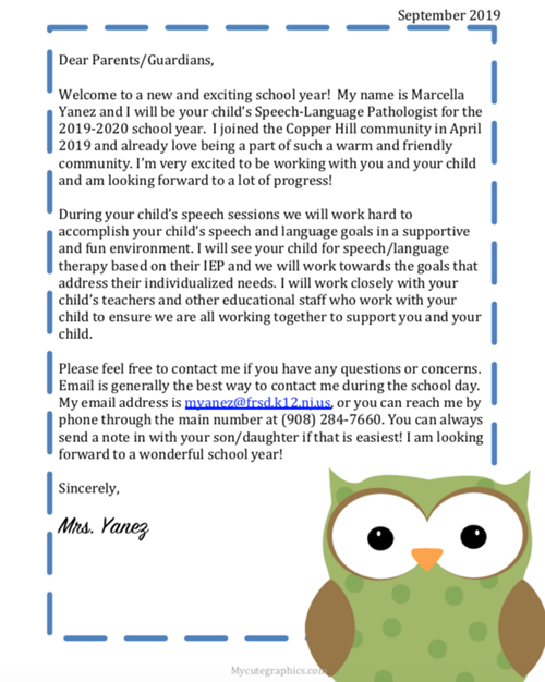 welcome letter 